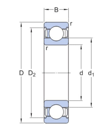 SKF 6203-2Z/VA228 kulledslager
