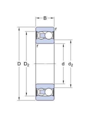 SKF 2204 E-2RS1TN9/C3 justerbart kullager