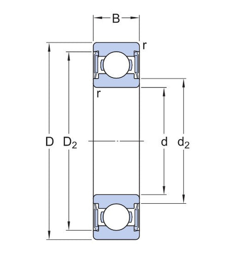SKF W 61801-2RS1 rostfritt kulbärande lager