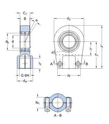 SKF SIR 70 ES ledadssvetsad huvud