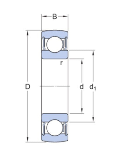 SKF 1726205-2RS1 monteringsrullningslager