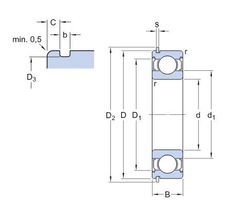 SKF 6201-2ZNR kulledslager