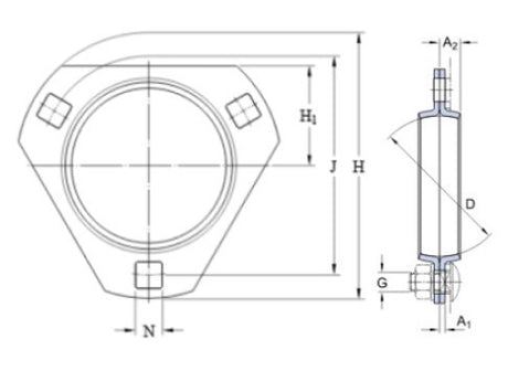SKF PFD 62 triangulärt plåt lagerhus
