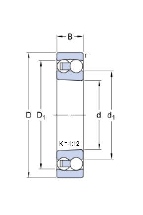 SKF 1206 EKTN9 justerbart kullager