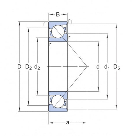 SKF 7304 BE-2RZP kullager med snedställd kontakt