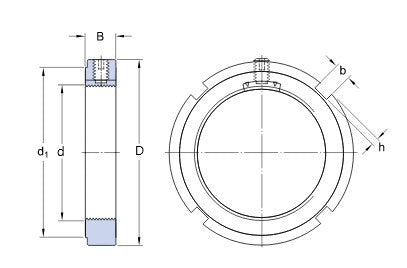 KMK 12 SKF säkerhetsmutter med tryckplatta