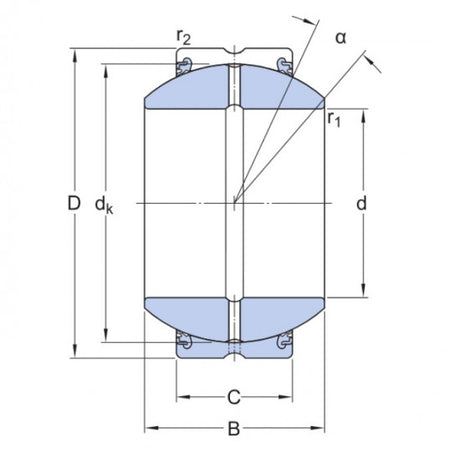 SKF GEH 40 ESX-2LS axially glidande ledningslager av stål/stål