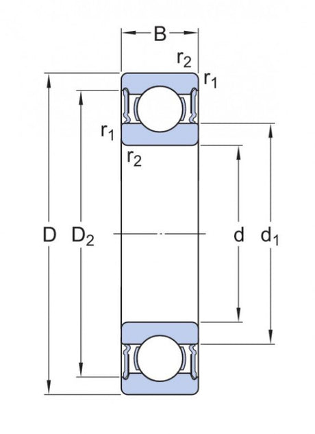 SKF 63010-2RS1/W64 kullager
