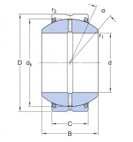 SKF GEH 25 ES-2RS axially glidande ring av stål/stål