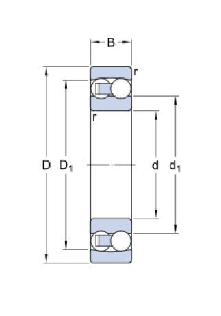 SKF 1305 ETN9 lutande kullager