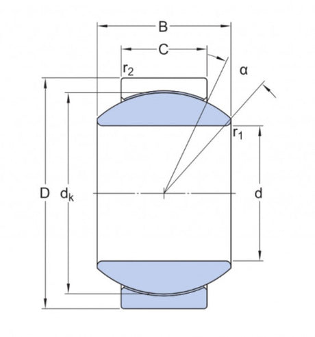 SKF GEH 15 C (GE 15 FW) underhållsfritt ledlager, stål/PTFE