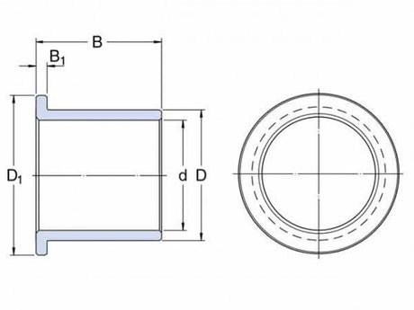SKF PSMF 354535 A51 flänsade glidande bussning av sintrat brons