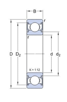 SKF 6205-2RSHK kulleds lager