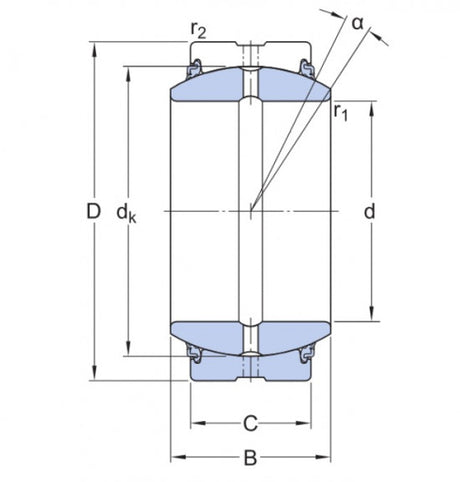 SKF GE 50 ESX-2LS ledad ledlager av stål/stål